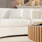 Monroe Curved Mid-Century Modern Sofa | 4-Seater | Beige