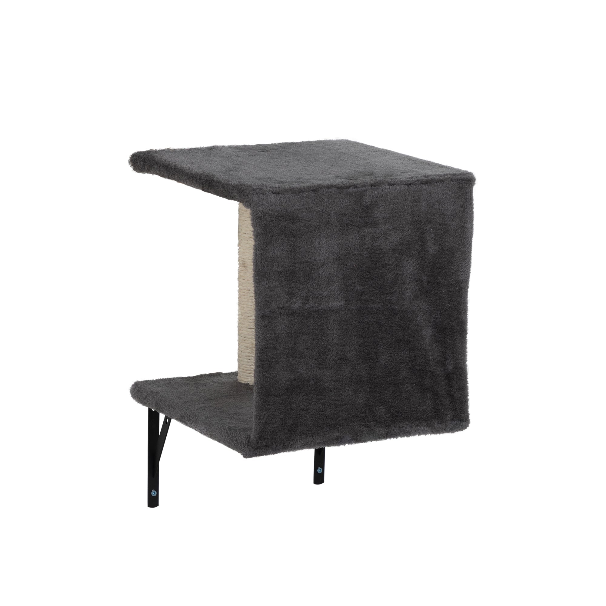 5 Pcs Multi-Level Wall-Mounted Indoor Cat Tree Furniture with Scratching Board, Condo, Perches, Bridge for Indoor Cats, Gray - Groovy Boardz