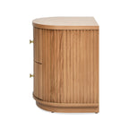 Valentine 24' 2-Drawer Storage Side Table, Natural Brown Beech Wood