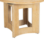 TOPMAX Farmhouse Extendable Round Dining Table Set for 4, 5-Piece Kitchen Table Set with 4 Upholstered Chairs and 16inch Removable Leaf for Small Places, Natural+Beige Dining Table Set