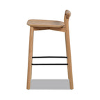 Sven 26.5' Modern Minimalist Low Back Wood Counter Stool, Natural Blonde Ash Wood