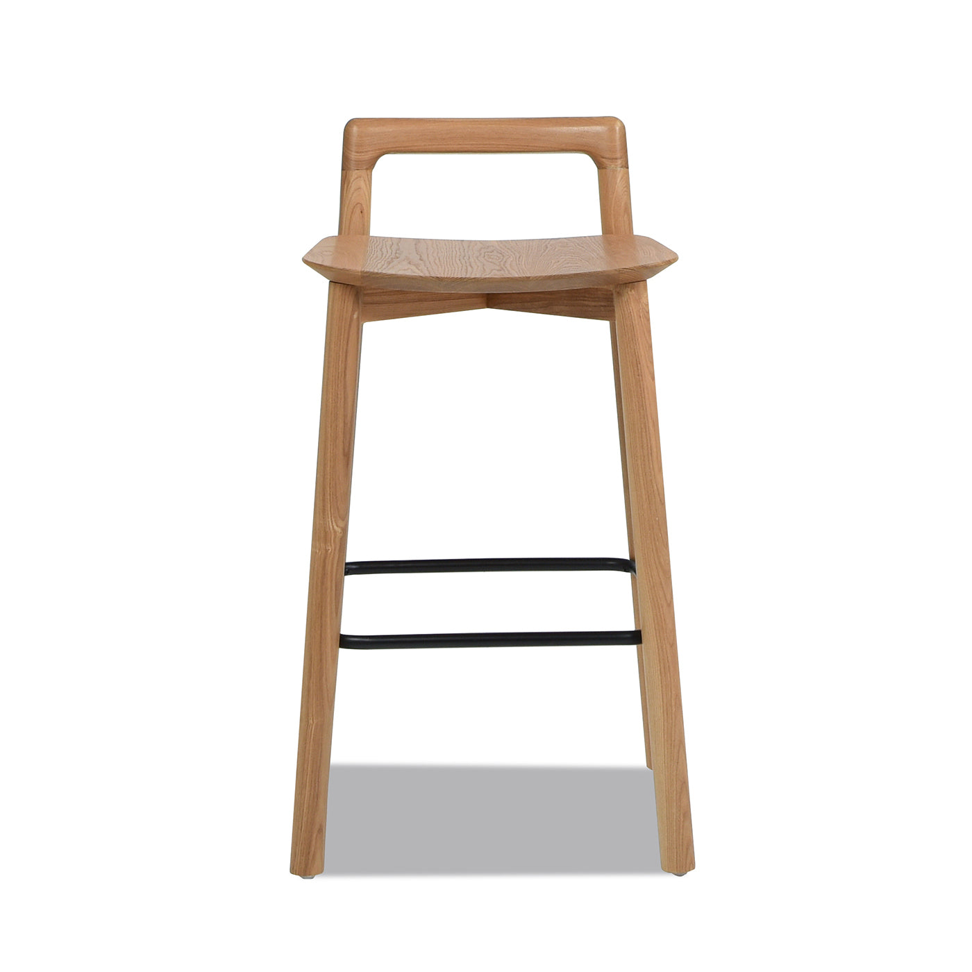 Sven 26.5' Modern Minimalist Low Back Wood Counter Stool, Natural Blonde Ash Wood