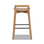Sven 26.5' Modern Minimalist Low Back Wood Counter Stool, Natural Blonde Ash Wood