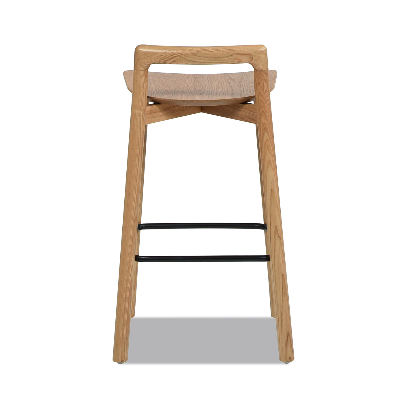 Sven 26.5' Modern Minimalist Low Back Wood Counter Stool, Natural Blonde Ash Wood