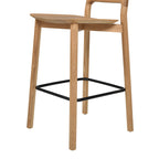 Sven 26.5' Modern Minimalist Low Back Wood Counter Stool, Natural Blonde Ash Wood