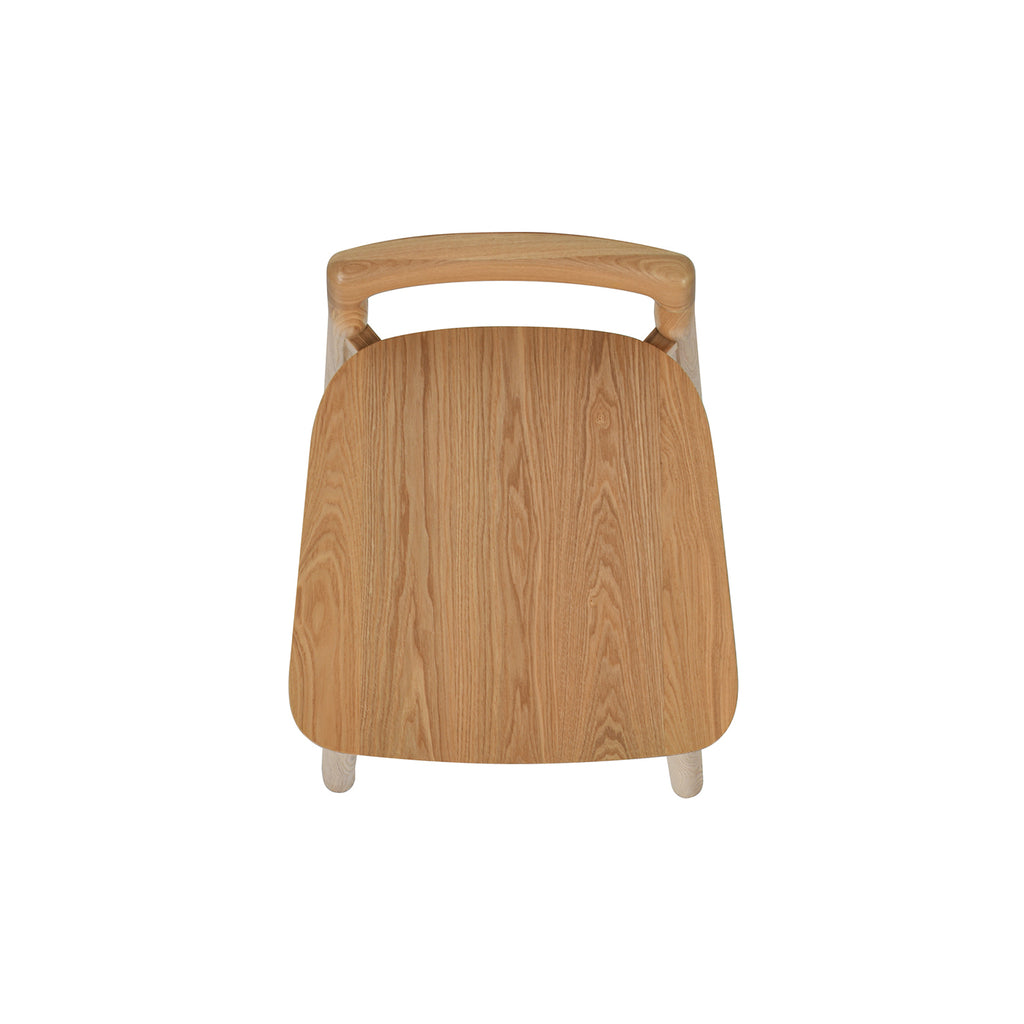 Sven 26.5' Modern Minimalist Low Back Wood Counter Stool, Natural Blonde Ash Wood