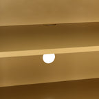 TREXM Bohemian Style Rattan Buffet Storage Cabinet with Solid Wood Frame, Sideboard with 3-position Adjustable Shelves for Living & Dining Rooms, No-Handle Push-to-Open Design (Natural)