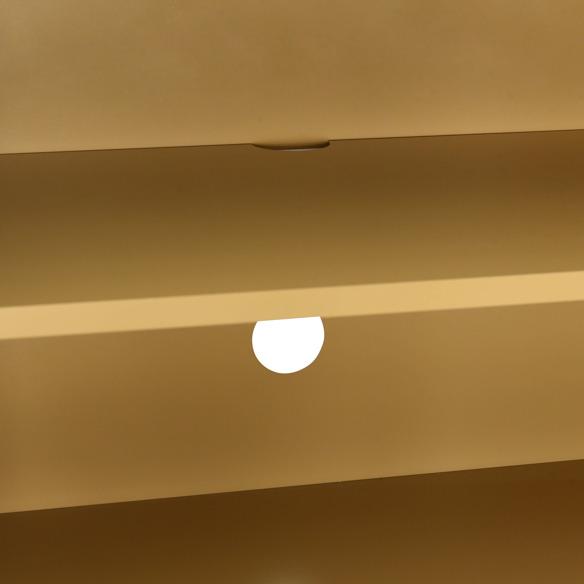 TREXM Bohemian Style Rattan Buffet Storage Cabinet with Solid Wood Frame, Sideboard with 3-position Adjustable Shelves for Living & Dining Rooms, No-Handle Push-to-Open Design (Natural)