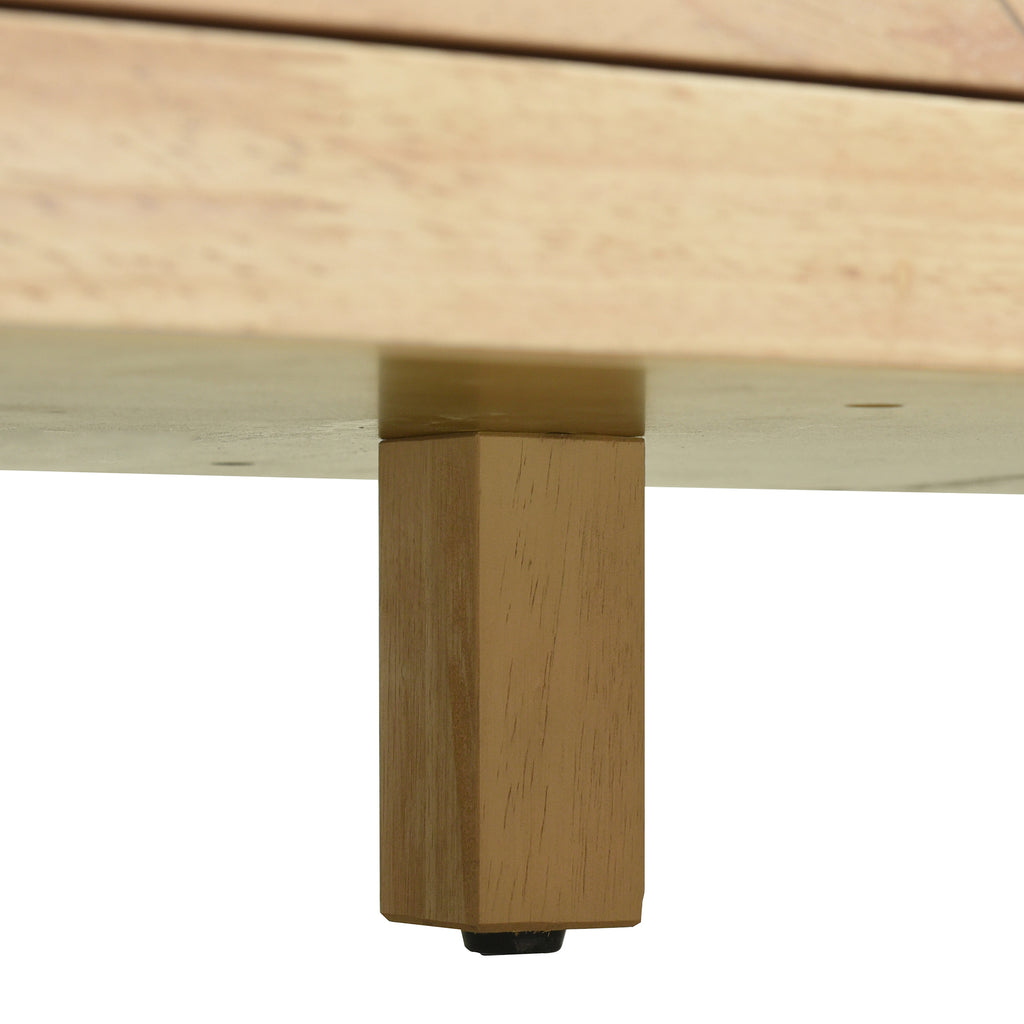 TREXM Bohemian Style Rattan Buffet Storage Cabinet with Solid Wood Frame, Sideboard with 3-position Adjustable Shelves for Living & Dining Rooms, No-Handle Push-to-Open Design (Natural)