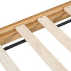 Premium Pine Wood Queen Bed Frame,Queen Size Bed Frame with Headboard Included,Mid Century Modern Bed,Natural&Green Color Bed Frame