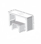 Pine Dining Bench and Table, Indoor Wood Bench for Entryway,Living Room,Kitchen and Bedroom Table and Bench Set (Nature, Bench & Table) Small Tempered glass included