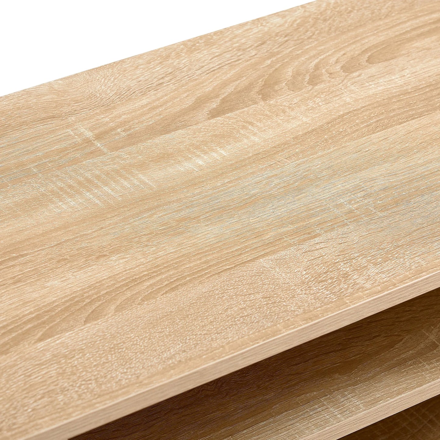 55.12" Rattan TV cabinet, double sliding doors for storage, adjustable shelf, solid wood legs, TV console for living room ,natural - Groovy Boardz