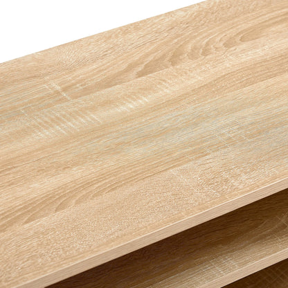 55.12" Rattan TV cabinet, double sliding doors for storage, adjustable shelf, solid wood legs, TV console for living room ,natural - Groovy Boardz