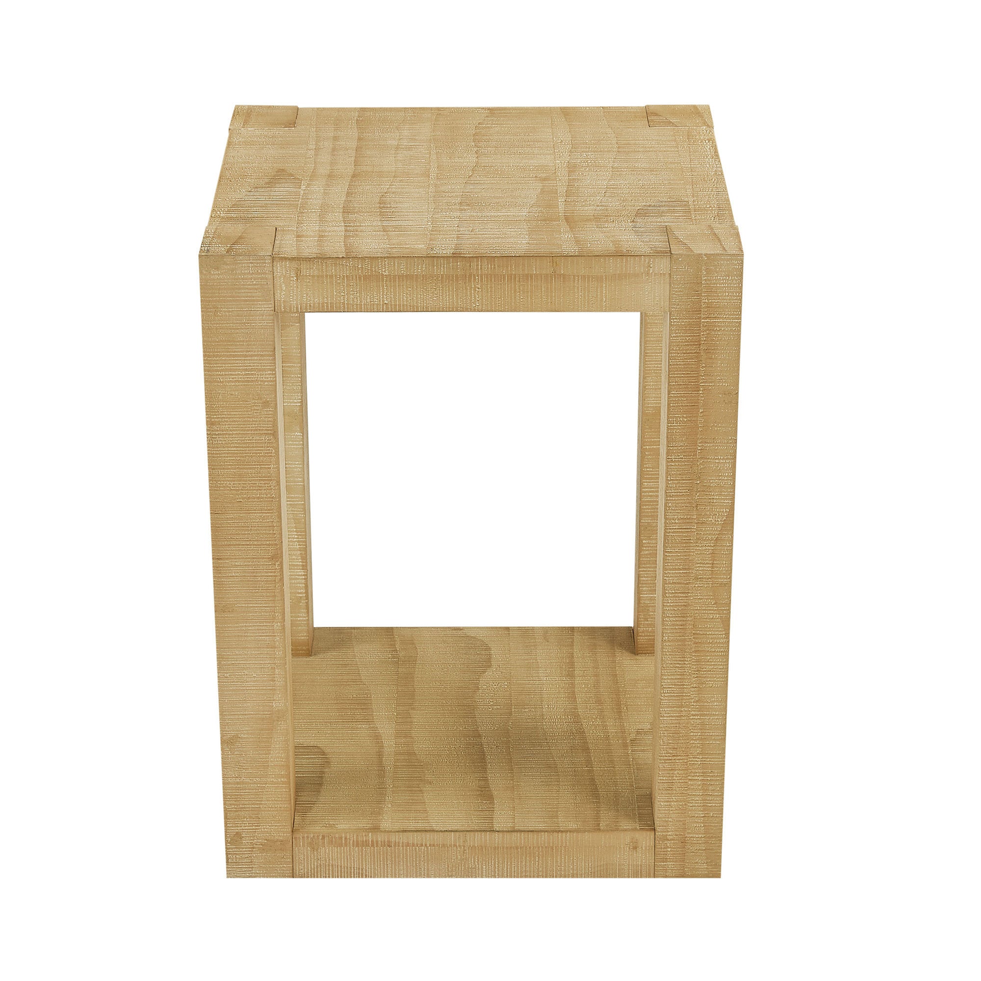 14 Inch Side Table,Rectangular MDF Coffee Table for Living Room,Bedroom,Modern Design End Table for Apartment,Natural Color End Table