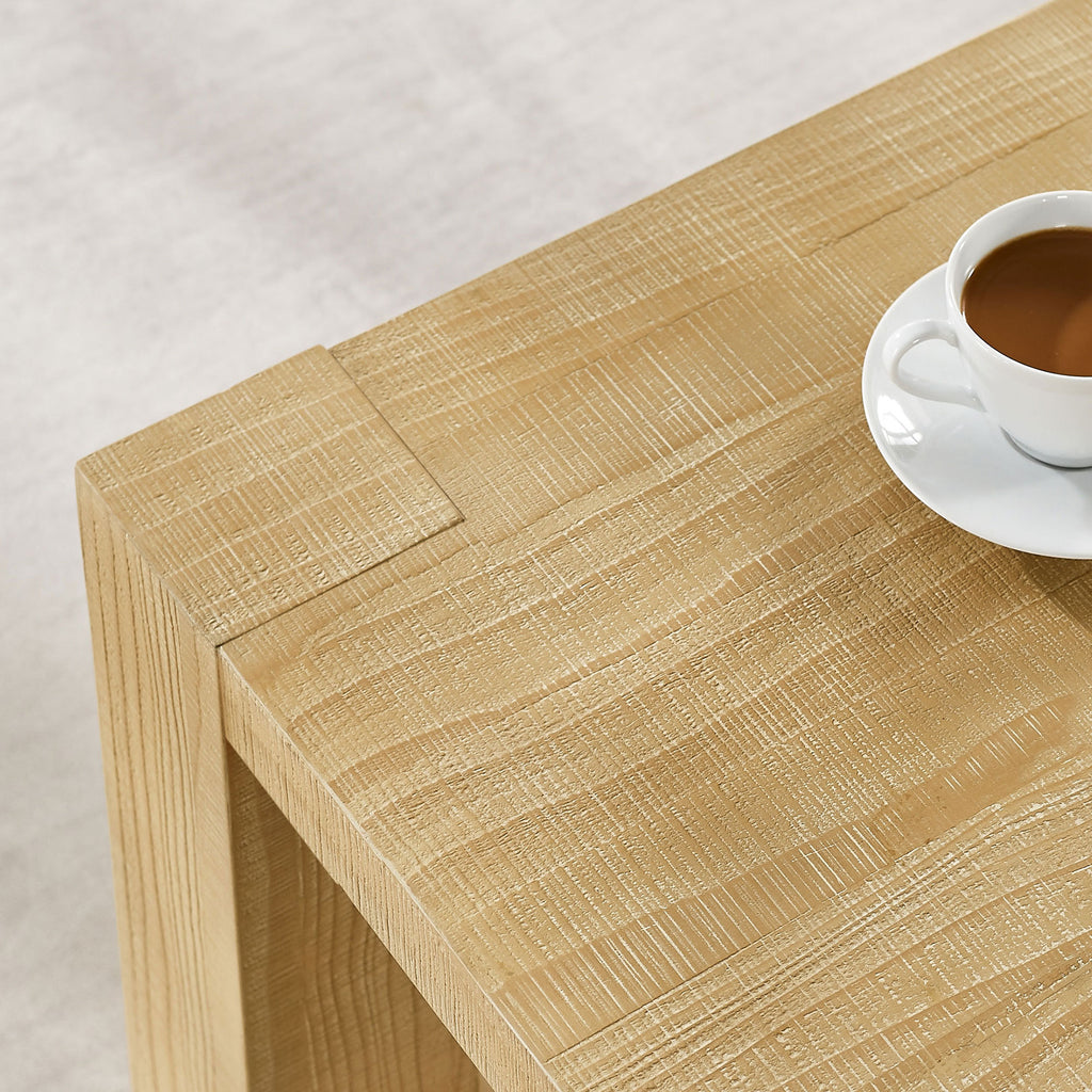 14 Inch Side Table,Rectangular MDF Coffee Table for Living Room,Bedroom,Modern Design End Table for Apartment,Natural Color End Table