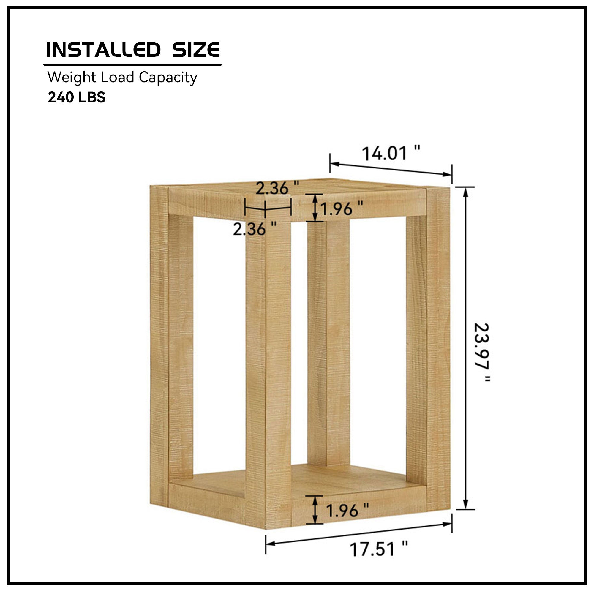 14 Inch Side Table,Rectangular MDF Coffee Table for Living Room,Bedroom,Modern Design End Table for Apartment,Natural Color End Table