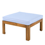 TOPMAX Outdoor Backyard Patio Wood 5-Piece Sectional Sofa Seating Group Set with Cushions, Natural Finish+ Gray Cushions