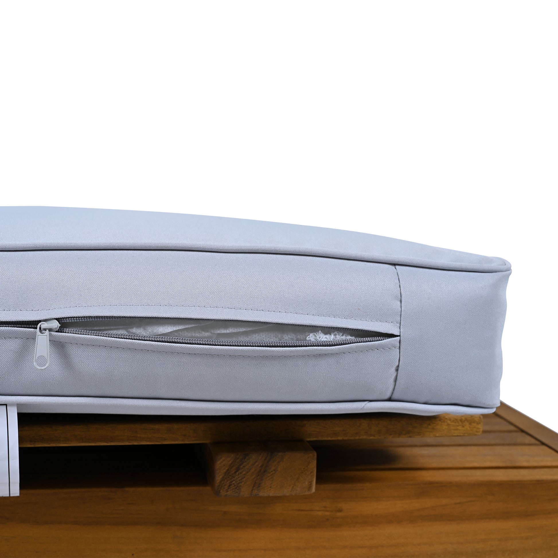 TOPMAX Outdoor Backyard Patio Wood 5-Piece Sectional Sofa Seating Group Set with Cushions, Natural Finish+ Gray Cushions