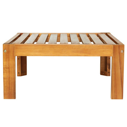 TOPMAX Outdoor Backyard Patio Wood 5-Piece Sectional Sofa Seating Group Set with Cushions, Natural Finish+ Gray Cushions