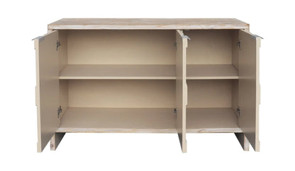 Accent Cabinet Farmhouse Style 3 Door Wooden Cabinet Sideboard Buffet Server Cabinet Storage Cabinet, for Living Room, Entryway, Hallway, Office, Kitchen and Dining Room, Natural Wood Wash - Groovy Boardz