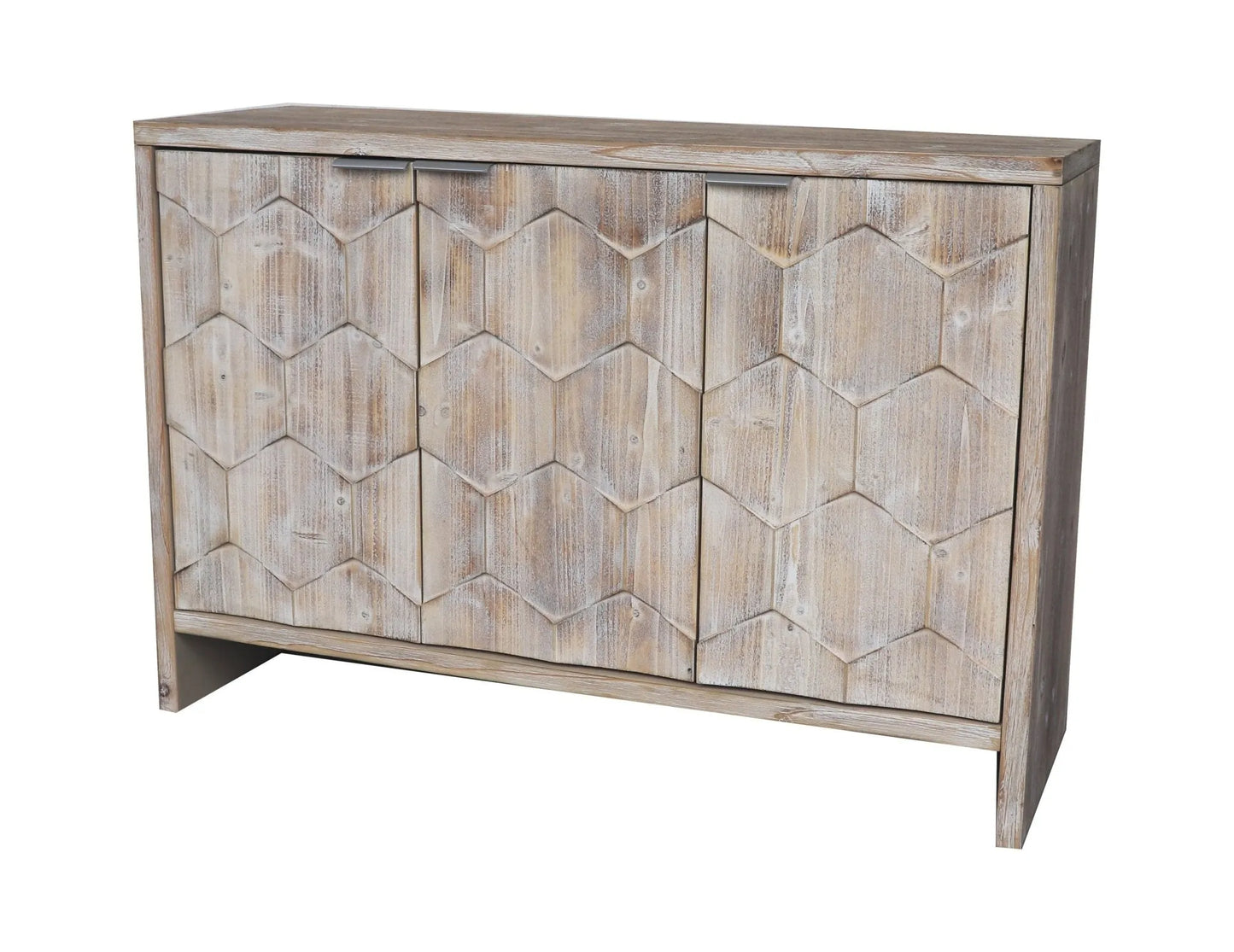 Accent Cabinet Farmhouse Style 3 Door Wooden Cabinet Sideboard Buffet Server Cabinet Storage Cabinet, for Living Room, Entryway, Hallway, Office, Kitchen and Dining Room, Natural Wood Wash - Groovy Boardz