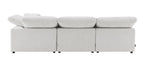 Naveen Ivory Linen 4Pcs Modular Sectional w/Ottoman