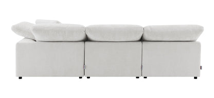 Naveen Ivory Linen 4Pcs Modular Sectional w/Ottoman