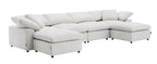 Naveen Ivory Linen 6Pcs Modular Sectional w/Ottoman