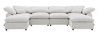 Naveen Ivory Linen 6Pcs Modular Sectional w/Ottoman