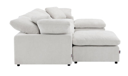 Naveen Ivory Linen 6Pcs Modular Sectional w/Ottoman