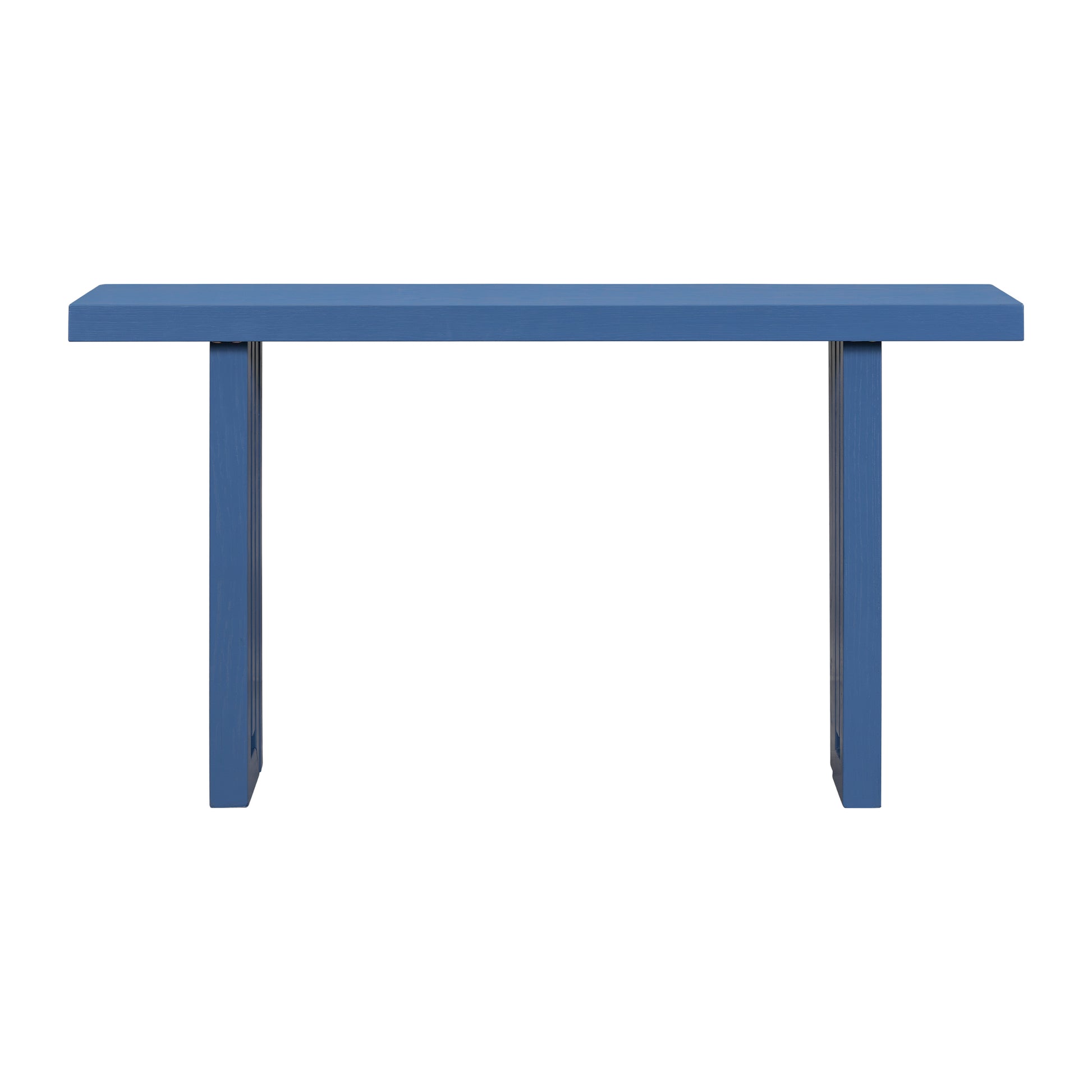 U_STYLE Uniquely Designed Oak Veneer Console Table with Distinctive Side Shapes, Suitable for Entryway, Hallway, Living Room, Foyer, Corridor