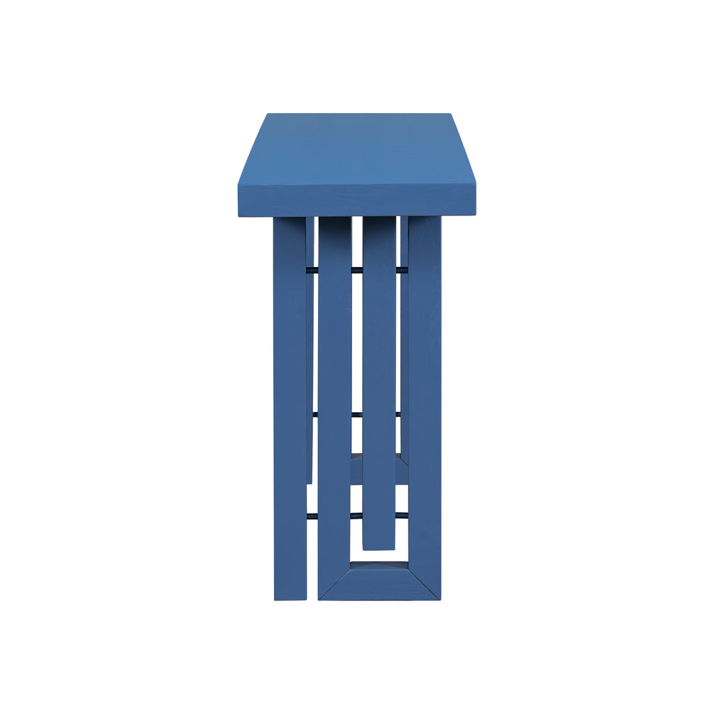 U_STYLE Uniquely Designed Oak Veneer Console Table with Distinctive Side Shapes, Suitable for Entryway, Hallway, Living Room, Foyer, Corridor