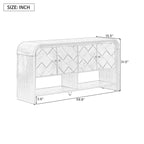 U_Style Versatile console table with Woven Wood Slats and Solid Wood Veneer,Suitable for Entryway, Hallway, Living Room,Foyer,Corridor