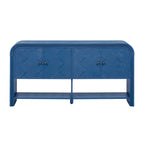 U_Style Versatile console table with Woven Wood Slats and Solid Wood Veneer,Suitable for Entryway, Hallway, Living Room,Foyer,Corridor