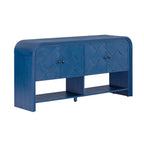 U_Style Versatile console table with Woven Wood Slats and Solid Wood Veneer,Suitable for Entryway, Hallway, Living Room,Foyer,Corridor