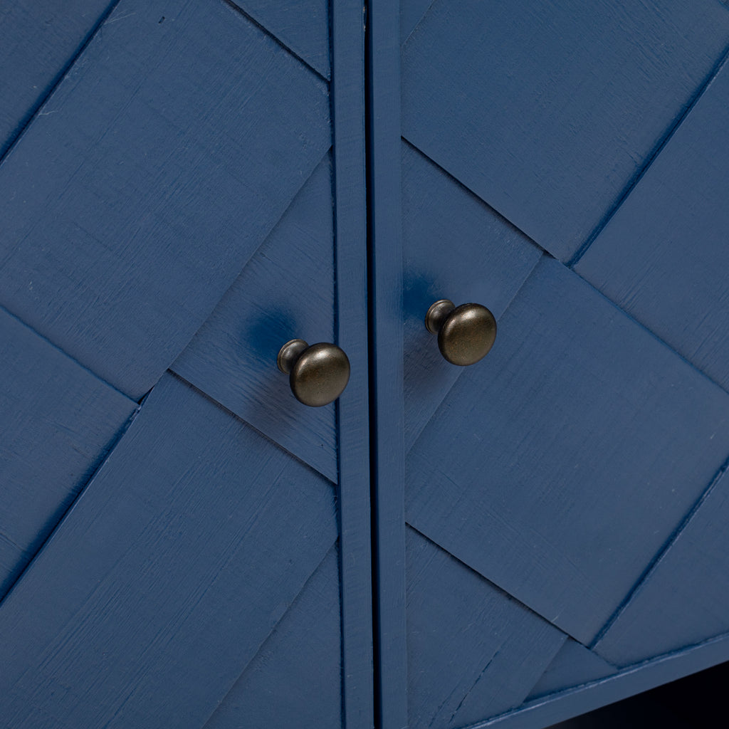 U_Style Versatile console table with Woven Wood Slats and Solid Wood Veneer,Suitable for Entryway, Hallway, Living Room,Foyer,Corridor