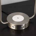 Neilsen Retro Silver Table Lamp With USB Charging.