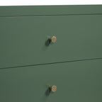 Nevarre 3-Drawer Nightstand in Vintage Green with Brushed Gold Knobs, Wood and Synthetic Wood Construction