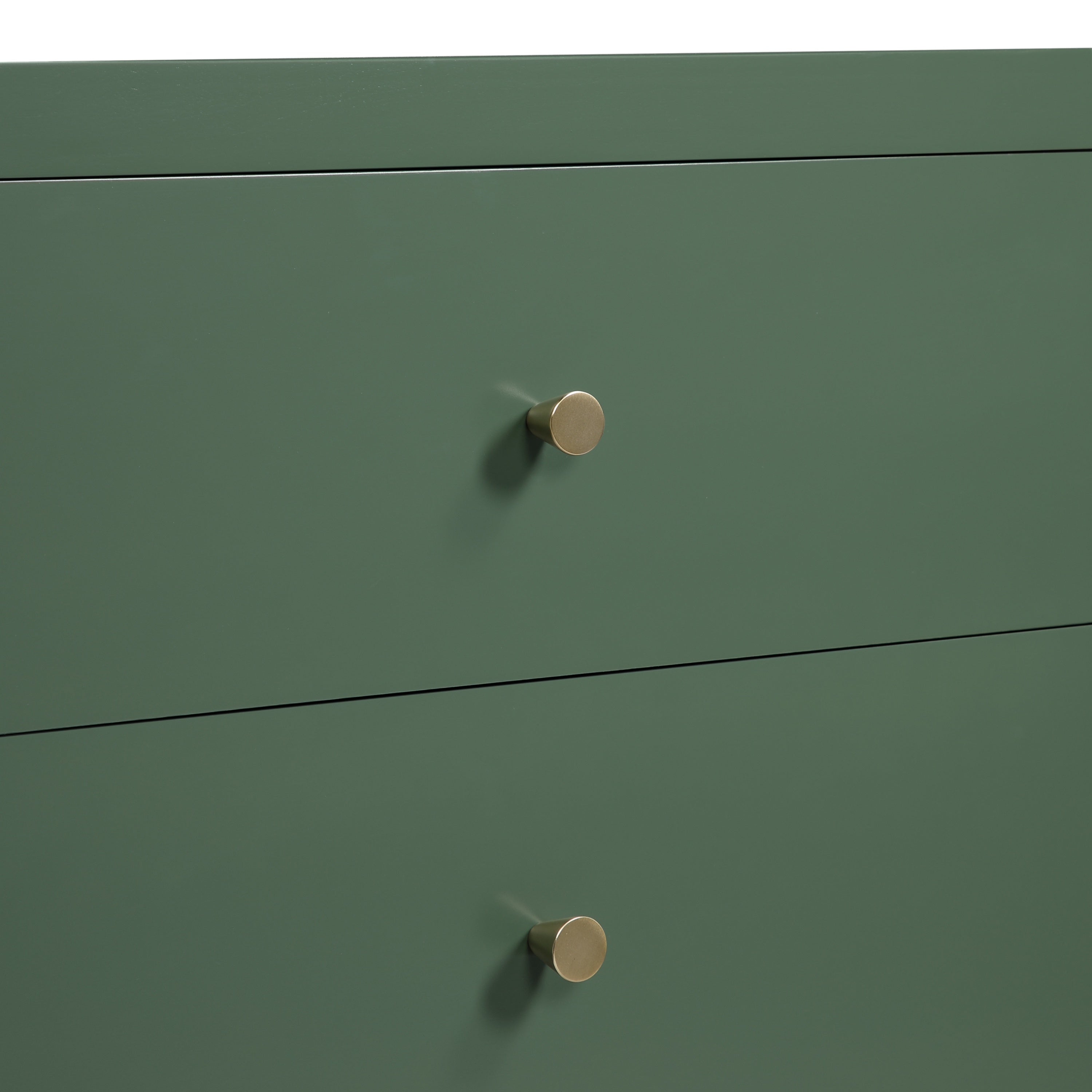 Nevarre 3-Drawer Nightstand in Vintage Green with Brushed Gold Knobs, Wood and Synthetic Wood Construction