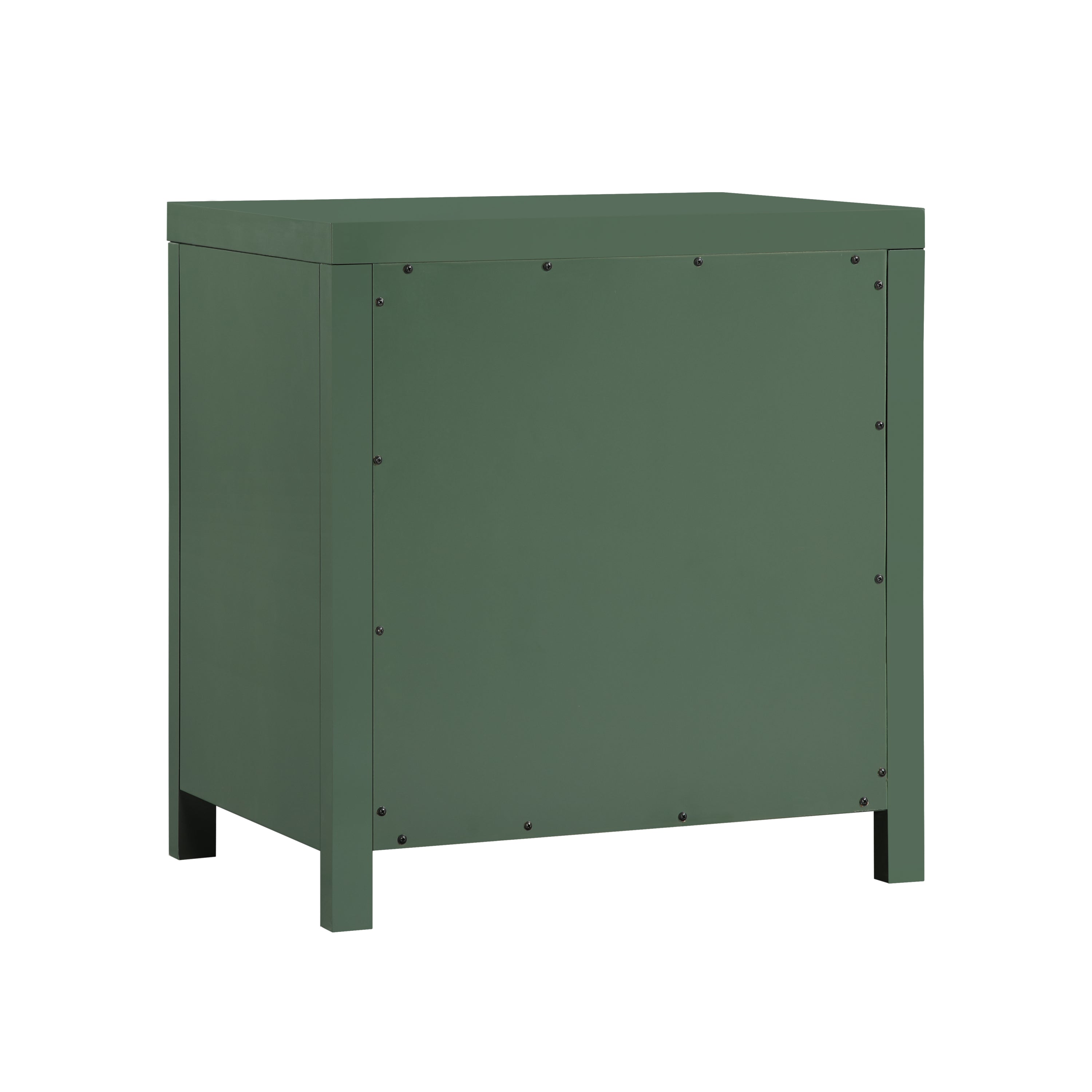 Nevarre 3-Drawer Nightstand in Vintage Green with Brushed Gold Knobs, Wood and Synthetic Wood Construction