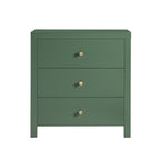Nevarre 3-Drawer Nightstand in Vintage Green with Brushed Gold Knobs, Wood and Synthetic Wood Construction