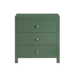 Nevarre 3-Drawer Nightstand in Vintage Green with Brushed Gold Knobs, Wood and Synthetic Wood Construction
