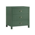 Nevarre 3-Drawer Nightstand in Vintage Green with Brushed Gold Knobs, Wood and Synthetic Wood Construction