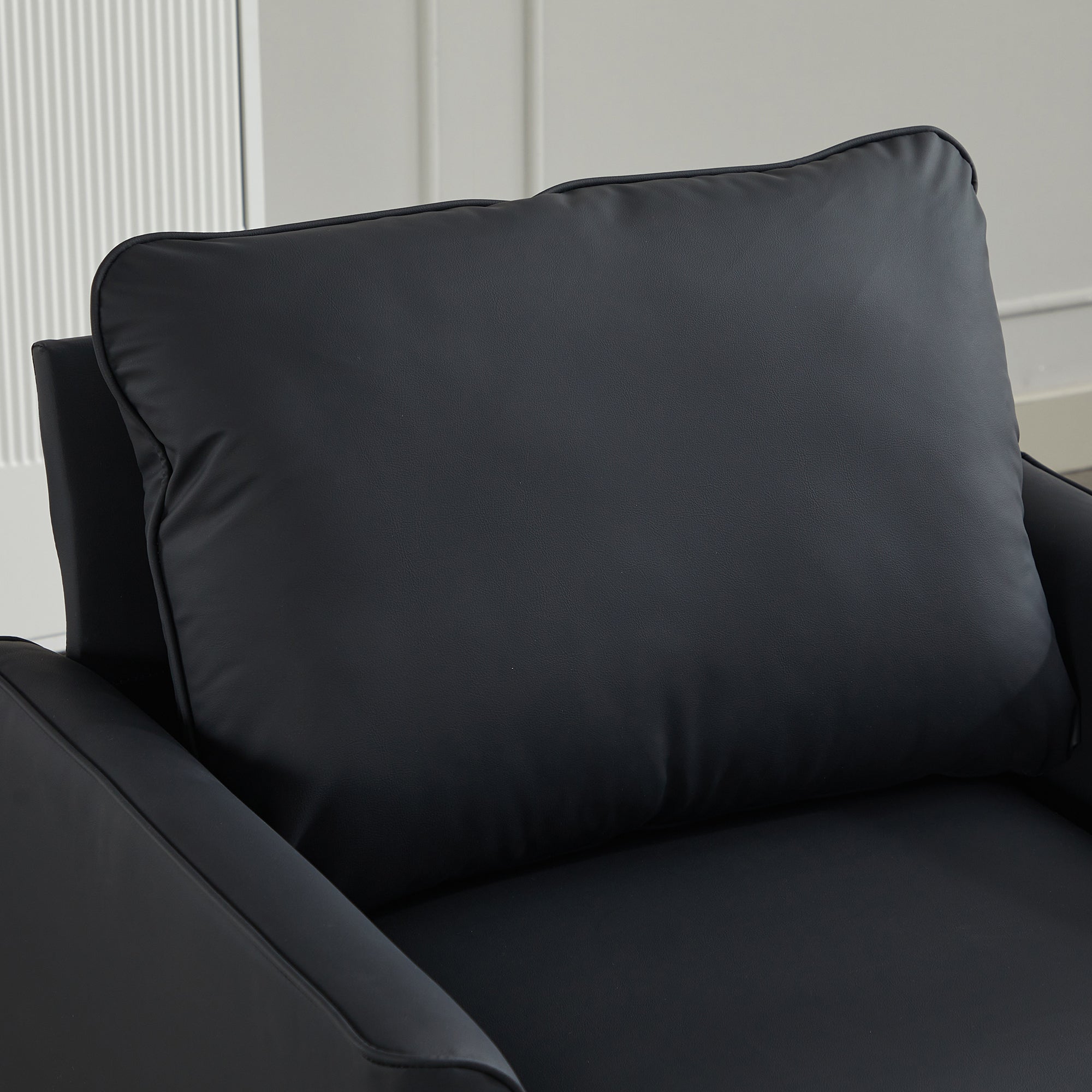 TS Cat paw leather upholstered sofa 2PC black,Nordic retro light luxury living room balcony bedroom single casual sofa chair