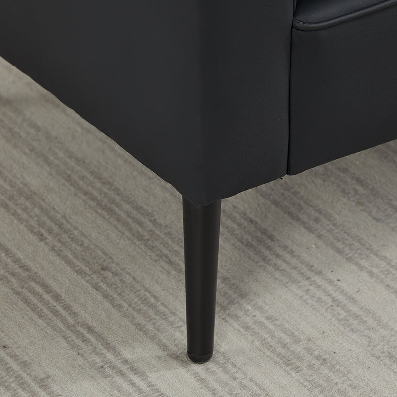 TS Cat paw leather upholstered sofa 2PC black,Nordic retro light luxury living room balcony bedroom single casual sofa chair