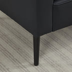 TS Cat paw leather upholstered sofa 2PC black,Nordic retro light luxury living room balcony bedroom single casual sofa chair