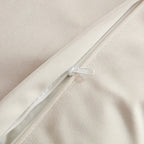 Nordic Modern Beige Sofa with Removable Pillowcase, French Velvet Fabric, Solid Wood Frame, High Density Sponge Filling, 4 Throw Pillows