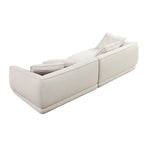 Nordic Modern Beige Sofa with Removable Pillowcase, French Velvet Fabric, Solid Wood Frame, High Density Sponge Filling, 4 Throw Pillows