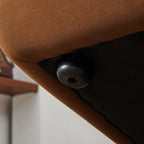 Nordic Modern Camel Sofa with Detachable Pillowcase, French Velvet Fabric, Solid Wood Frame, High Density Sponge Filling Sofa