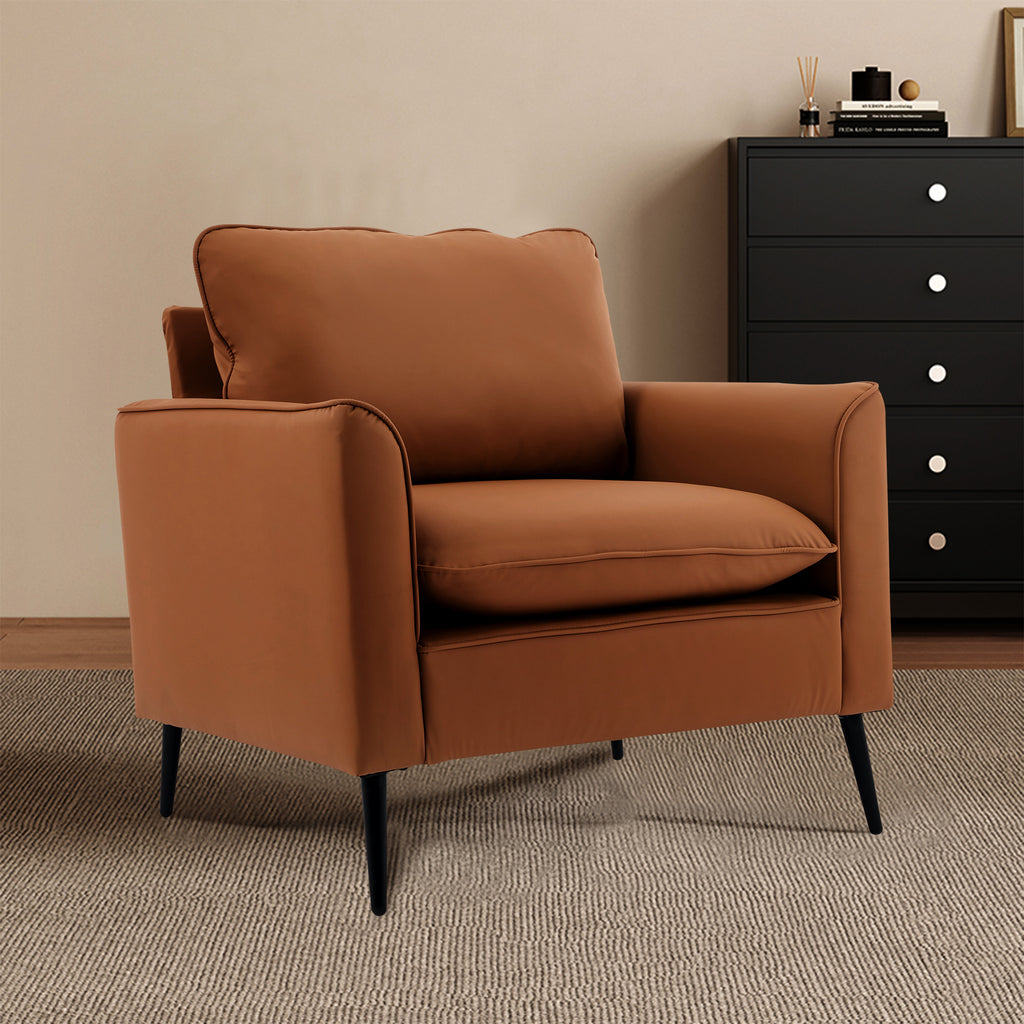 TS Cat paw leather upholstered sofa 2PC,Nordic retro light luxury living room balcony bedroom single casual sofa chair Accent Chair